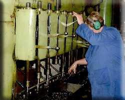 Grade 12 Hex Nuts for High Tensile bolts tapped vertically - Machine Guards removed for display purposes